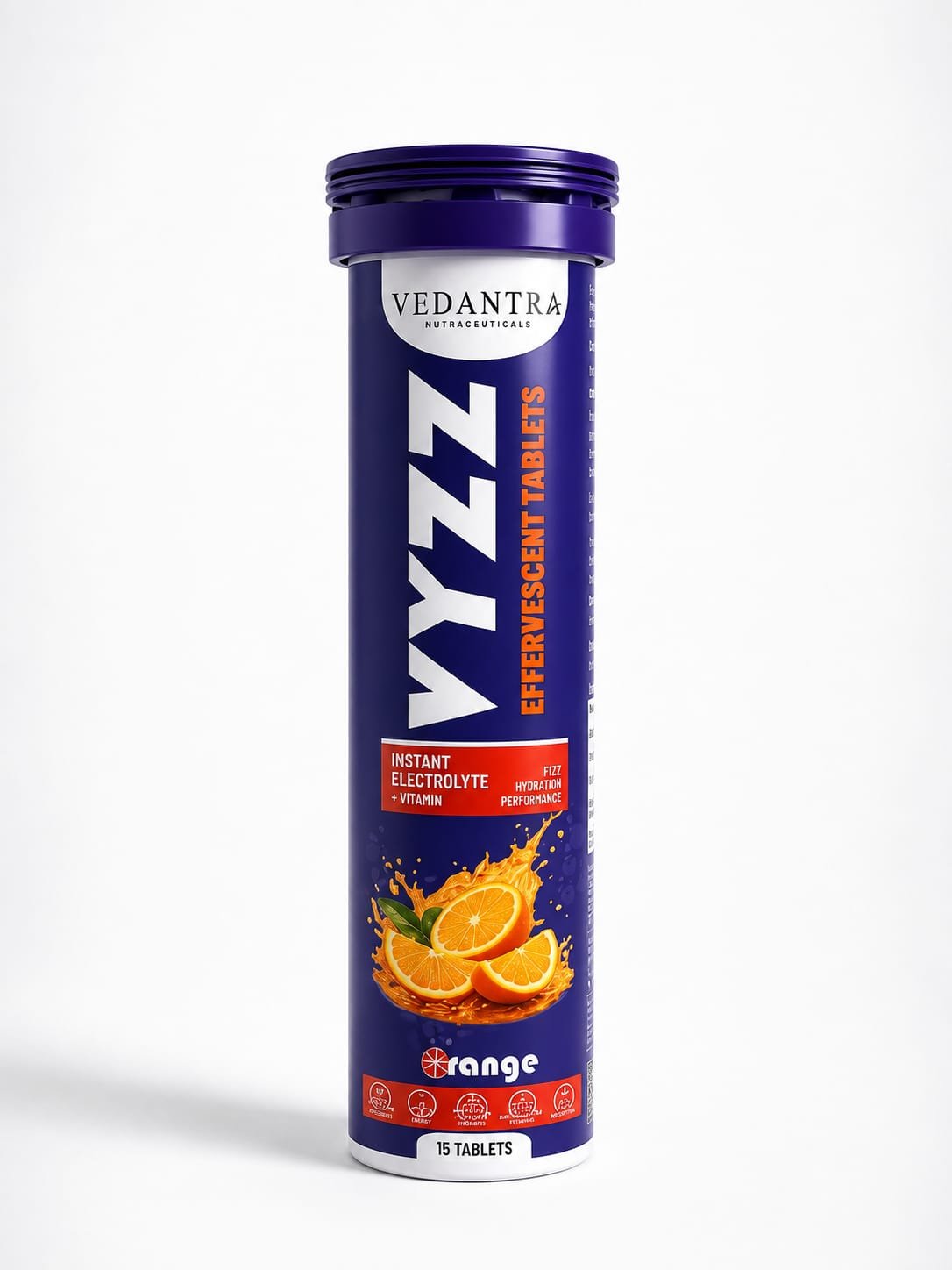 VYZZ ELECTROLYTE Effervescent Tablets – Orange Flavour | 15 Tablets